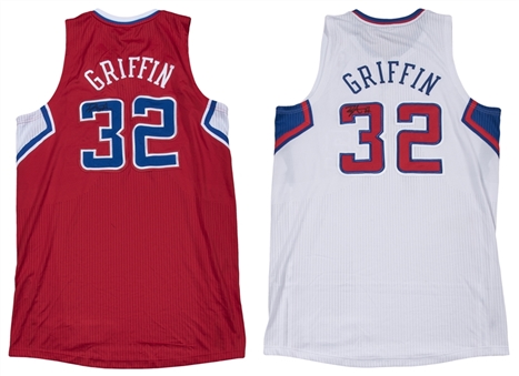 Lot of (2) 2010 Blake Griffin Signed Los Angeles Clippers Home & Road Game Jerseys (Player LOAs & JSA)